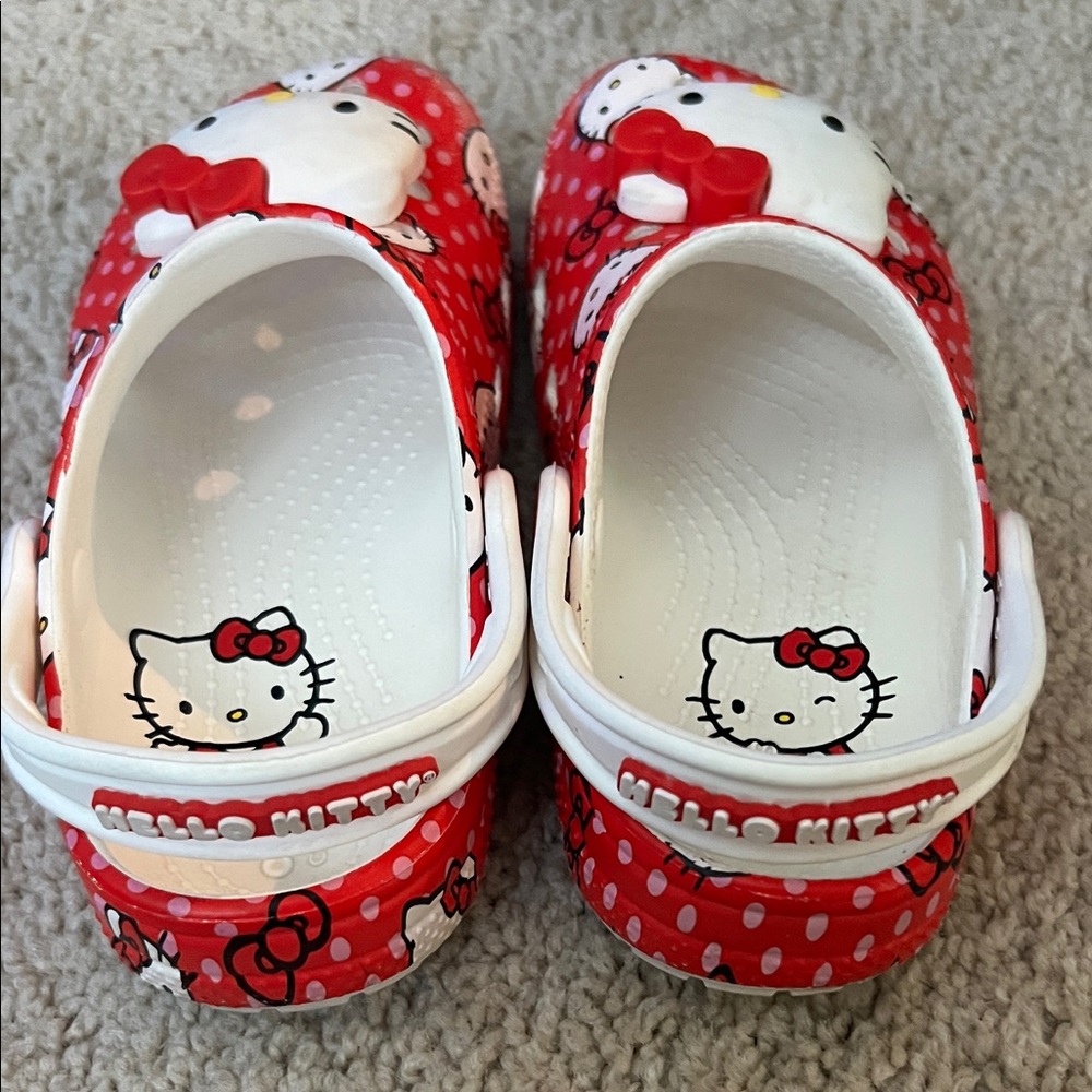 Sanrio Hello Kitty Kids Slippers - Red and White - Picture 5 of 12